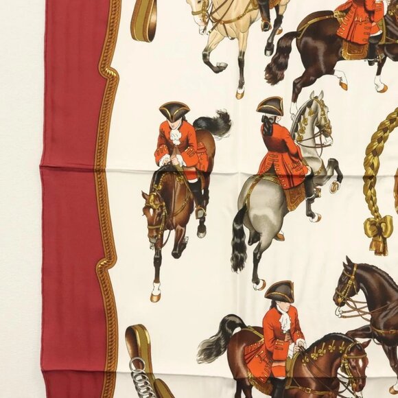 HERMES Carre 90 Scarf ""REPRISE"" Silk Red - Picture 9 of 15